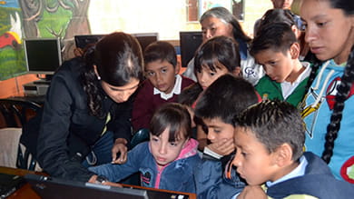 The new technology center in Soacha, Colombia will provide education and training to 50 to 60 children. The computers were donated by Kellogg EMBA students and their employers, and installed by Njideka Harry ’12 and several classmates in August. 
