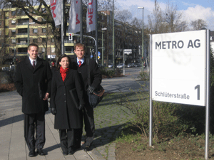 Richard Bode, Megan Kormi, and Jeffery Gill at Metro grocery retailer in Germany