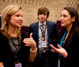 Kim Kadlec (left), worldwide vice president of Johnson & Johnson’s global marketing group, was among the speakers at Kellogg’s 2012 Marketing Conference