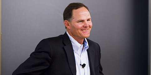 Beacon Capital Executive in Residence Jim Scherr '89 speaks to local nonprofit leaders and Kellogg Part-Time MBA students