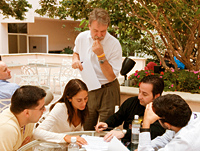Professor Murnighan with Miami students