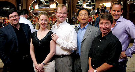 Dallas-Ft. Worth alumni club board members, from left: David Hinderliter '87, Lauren and Steven Hammer '05, Dean Liu '98, J.D. Sandfort '92 and Brian Burdorf '01
