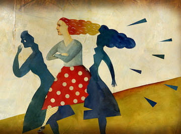 Illustration of a woman walking
