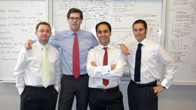 From left to right: teammates Matthew Broida ’11, Erikhans Kok ’11, Jack Jaime ’11 and Santiago Valdez Gutierrez ’11