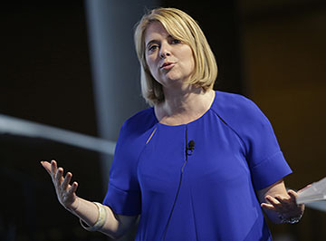Dean Francesca Cornelli speaking