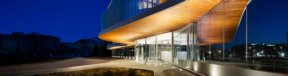 Kellogg Global Hub at night