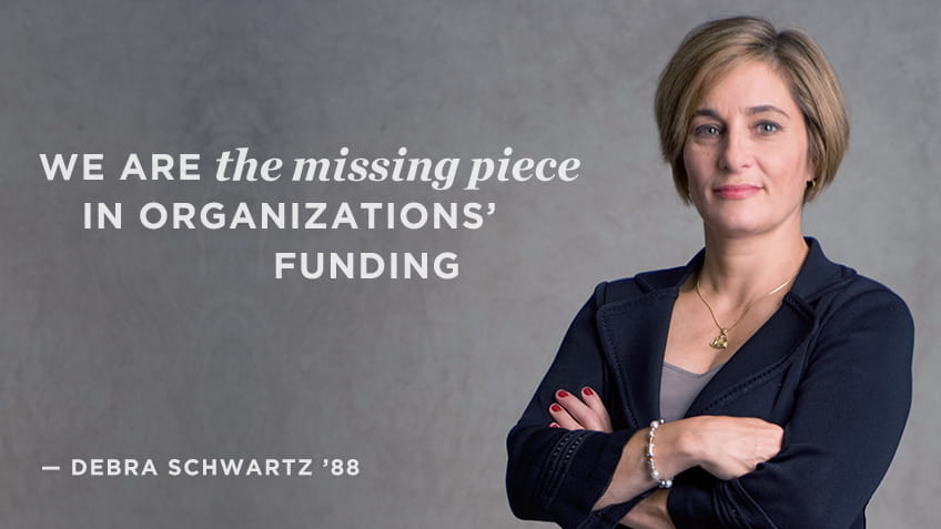 We are the missing piece into organizations' funding - Debra Schwartz | Social Impact | Kellogg School