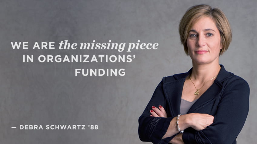"We are the missing piece into organizations' funding" - Debra Schwartz | Social Impact | Kellogg School