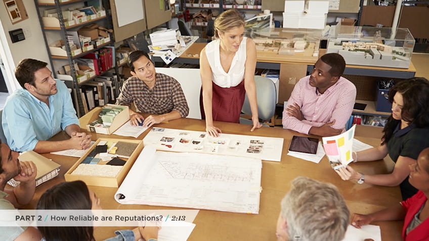 Trust and reputation play an important role in the conference room.