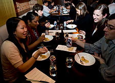 Students dine on Bowles' Wisconsin cheddar risotto