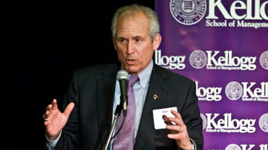 Jim McNerney Chairman, President and CEO of the Boeing Company addressed a full house in the Grand Ballroom at Hilton Chicago on Friday afternoon.