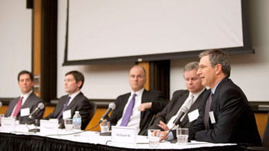 Alumni experts tackled the topic “Surviving and Thriving: How to Navigate Today’s Real Estate Market” 