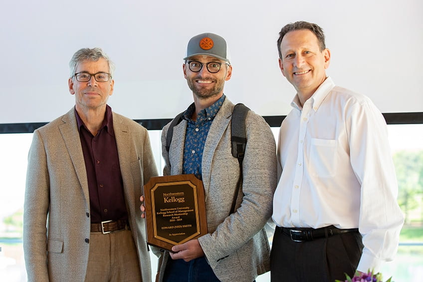 Professor Edward (Ned) Smith is presented with the 2018-2019 Research Mentorship Award