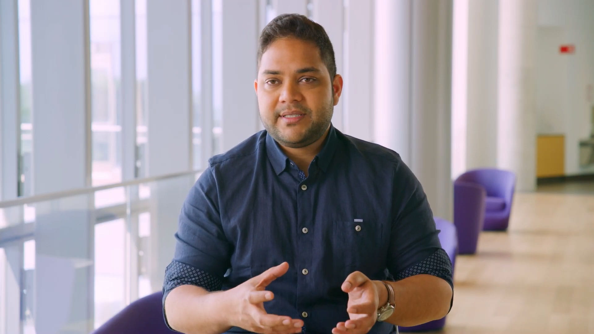 Srinivesh Thanukula, Class of 2021, speaking about the 1-year MBA program