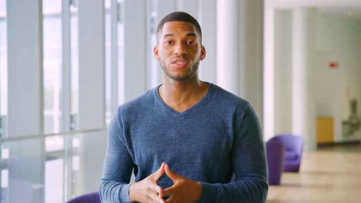 Brandan Matthews, Class of 2021, explaining why he chose the JD-MBA program