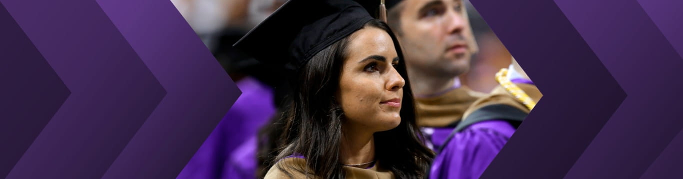 Kellogg students looking towards the right during the convocation ceremony