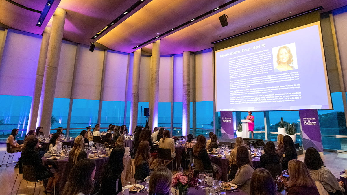 Hear from Co-Chairs Cristina Hackley and Hadley Brooke (both 2Y, 2022) on Kellogg's annual Women in Finance Dinner.