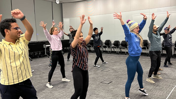 Students learn choreography for the annual Special K! student musical