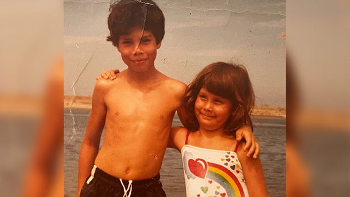 Lauren Rivera with her brother