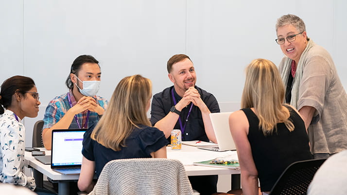 Professor Megan Kashner with Kellogg students during Social Impact Days