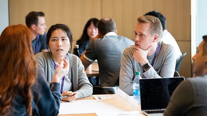 Kellogg students at a breakout session during Social Impact Days
