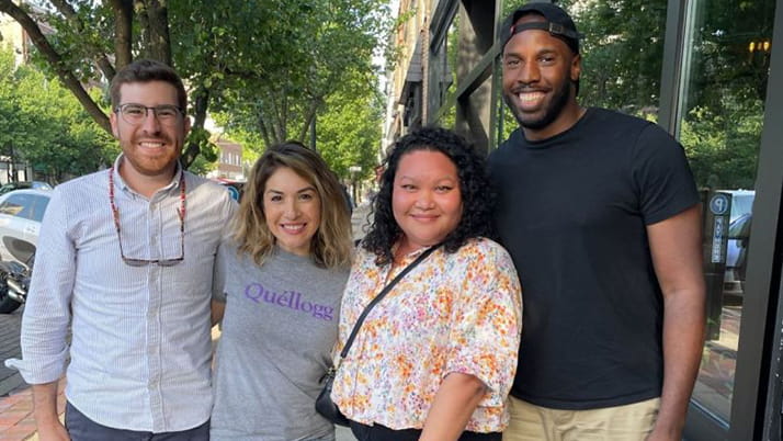 Braylon Gurnell alongside Kellogg alumni and students