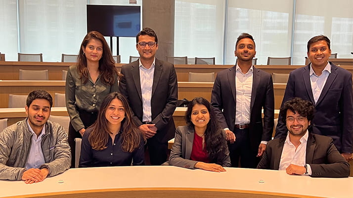 Amrita Roy ’23 with Kellogg classmates who organized the India Business Conference in May 2022