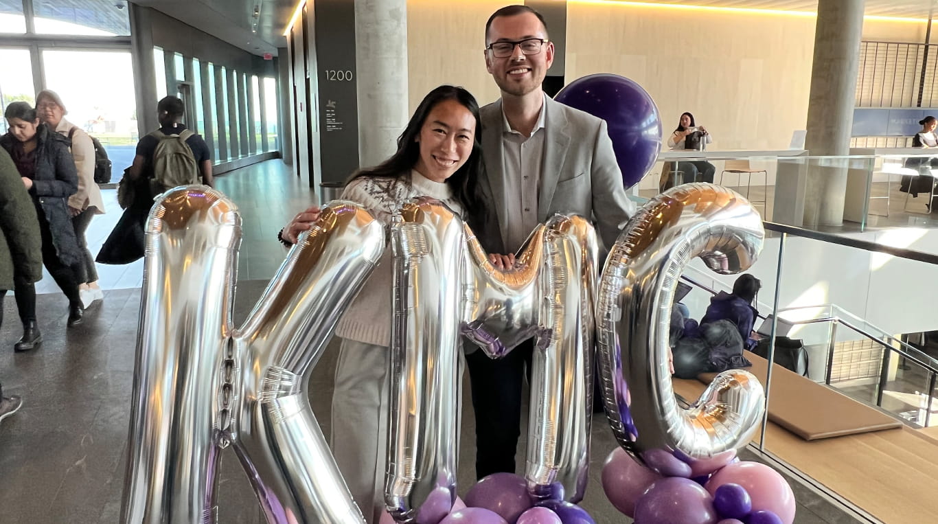 One-Year MBA student Kevin Fritz ’23 and JV Valerie Liang