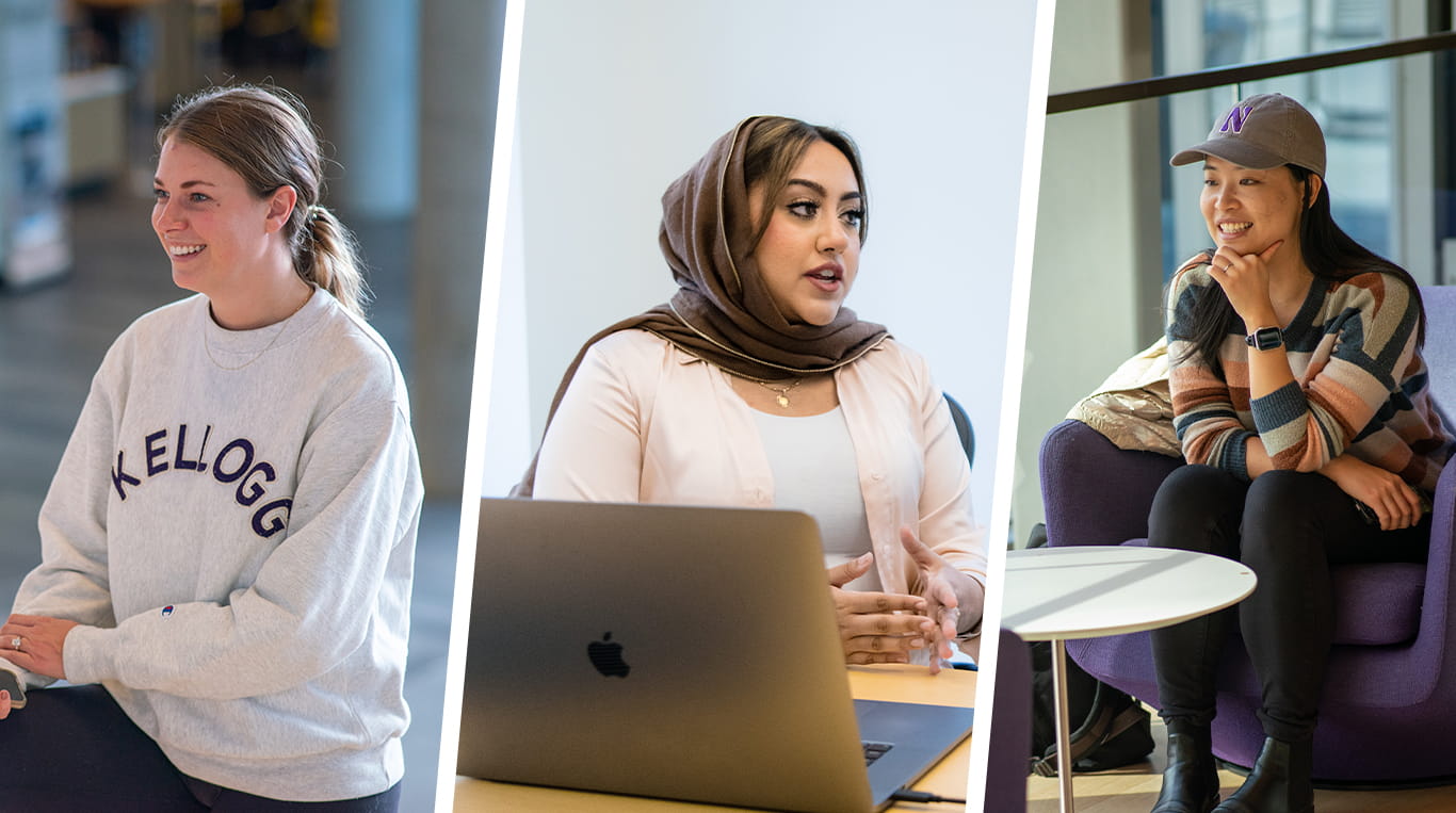 Collage of photos featuring women at Kellogg
