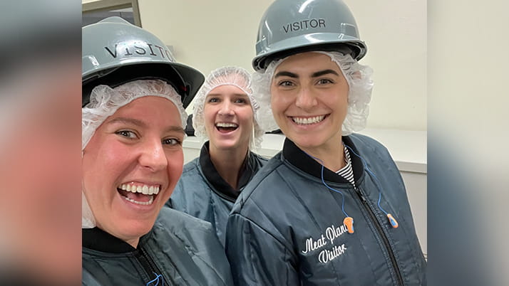 Alena Marovitz on-site at a meat plant tour