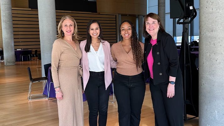 Romy Newman, Kellogg alumna and Chief Revenue Officer of Real with Kellogg MBA students