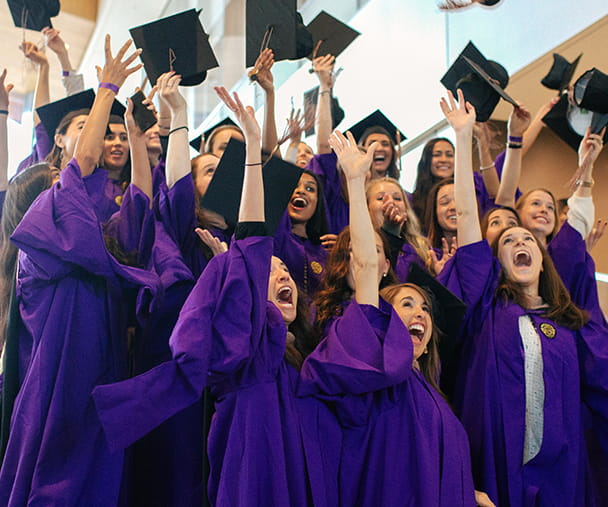 Kellogg graduates celebrating completing their MBA journey