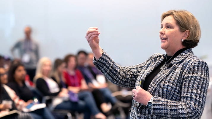 Brooke Vuckovic, Clinical Professor of Leadership and executive coach, drew more than 100 attendees for her talk