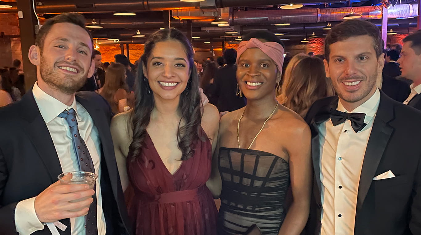 Eden Powell ’23 MBA and some of her Kellogg friends at a gala
