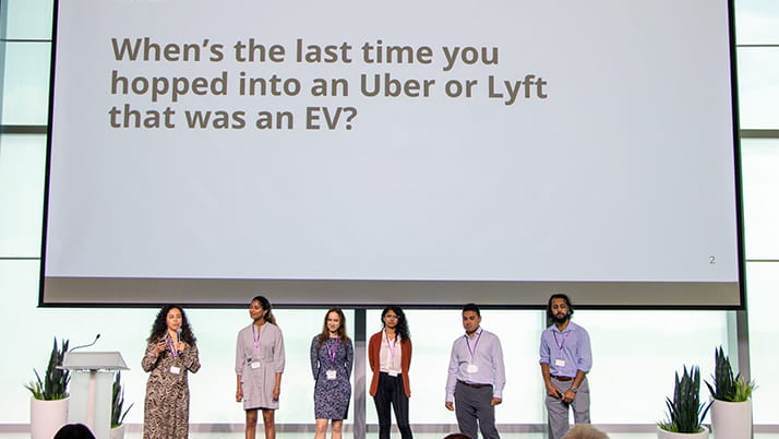This year's winning team focused on creating a solution to increase electric vehicle accessibility for gig workers. 