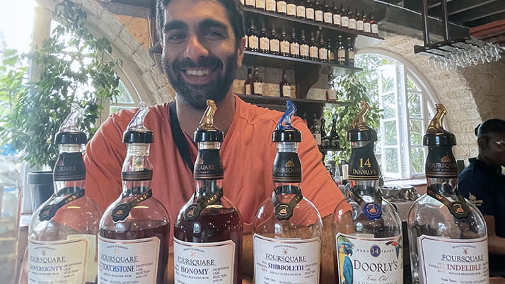 Kiyan Savar, a Kellogg JD-MBA student, learns more about the history of rum during their immersion trip