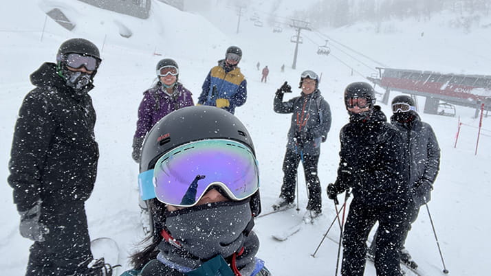 Emily and peers during this the Kellogg Ski Trip in Colorado, one of the many activities offered to students as part of the school's extracurriculars