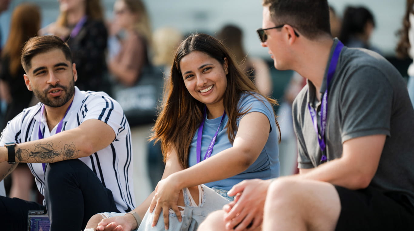 Students sitting on campus