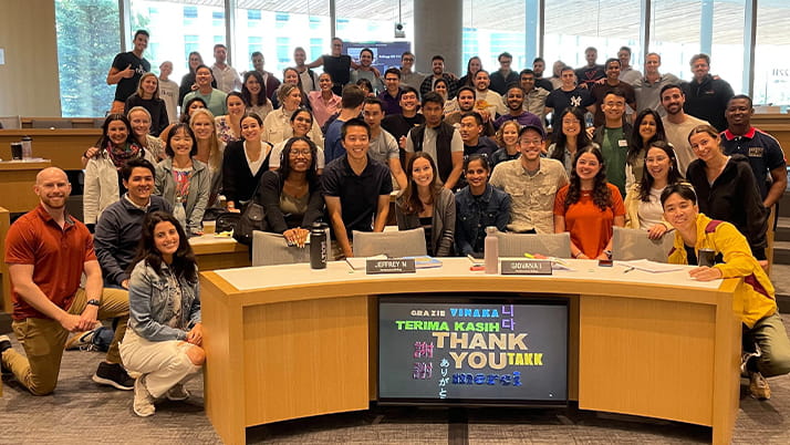 Amra pictured with her section's peers at the Global Hub.