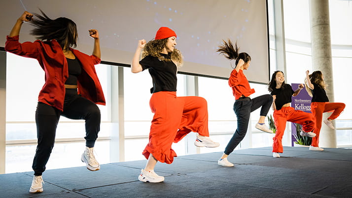 Dancers performed a choreographed dance in between one of the panel discussions offering entertainment to conference attendees.