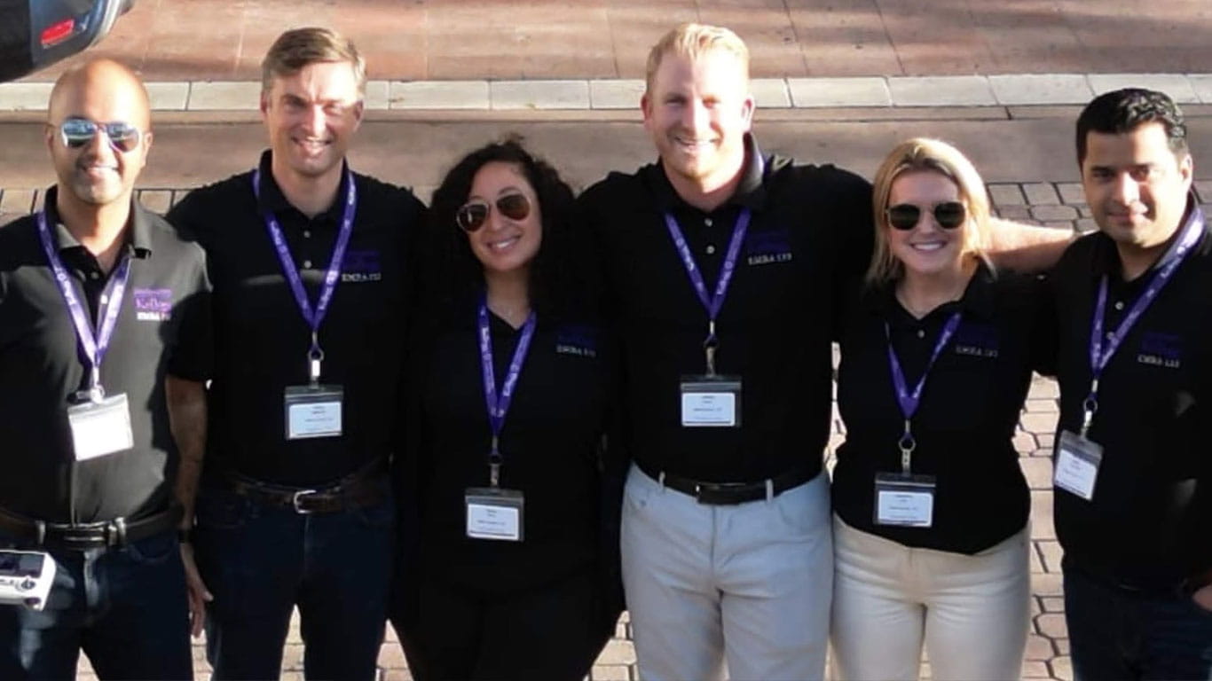 Nitin and his EMBA student group who are known as The Mavericks or "Team M" for short; inspired by Top Gun Maverick.