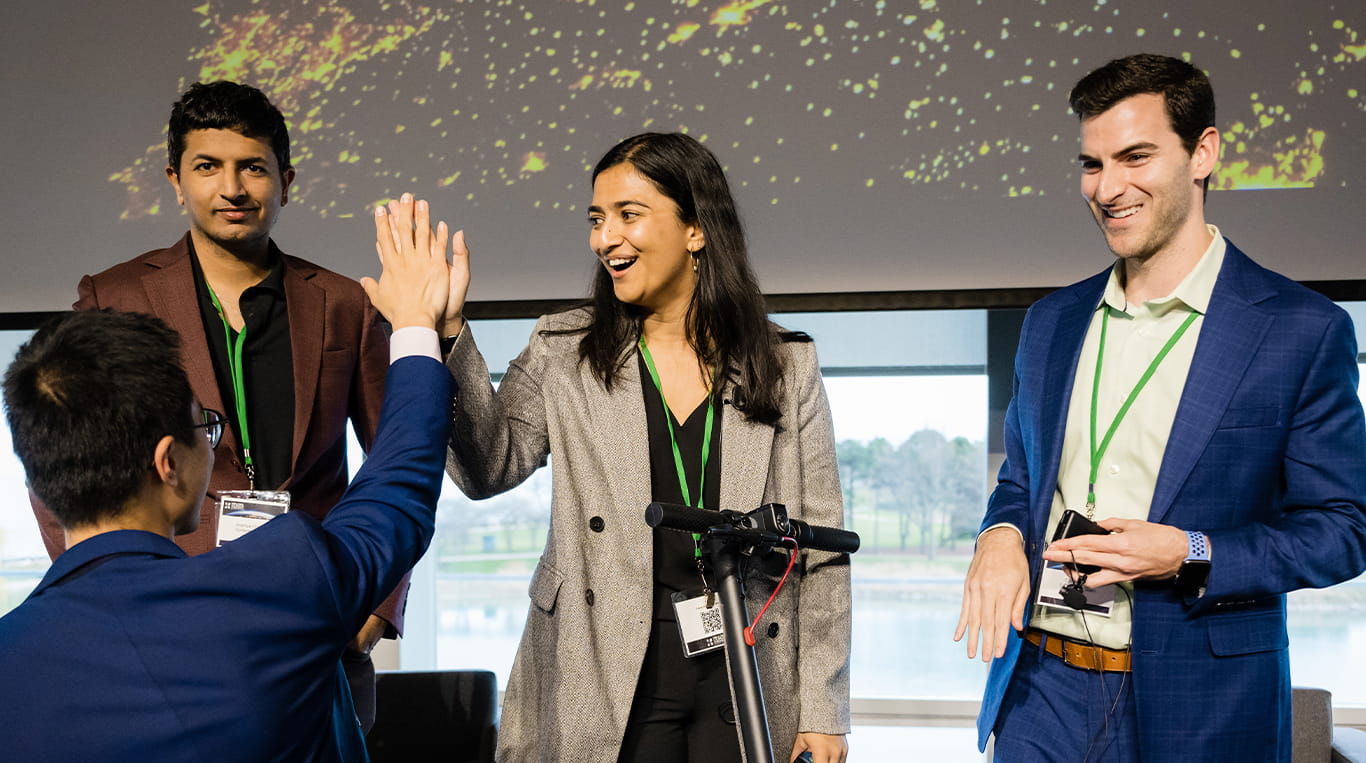 Nandita Baloo ’24 and Chris Basara ’24 (R) are students in the Two-Year MBA Program who helped organize this year's Climate Conference.