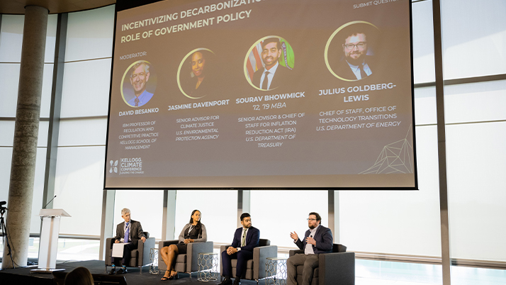 Leaders from the Environmental Protection Agency, the Department of Treasury and the Department of Energy discussing the Inflation Reduction Act