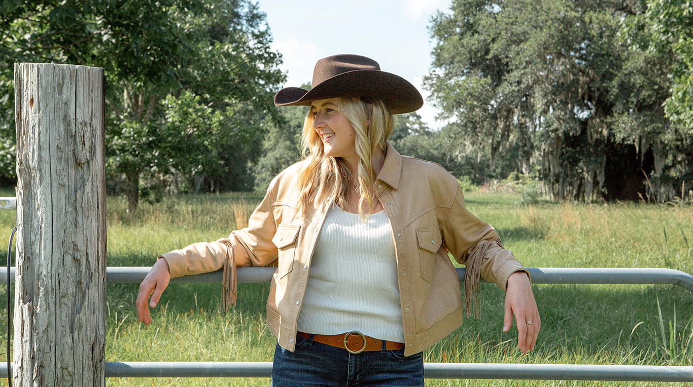 Lucy M Grierson ’24 MBA founder of Desperado, a western-inspired clothing brand