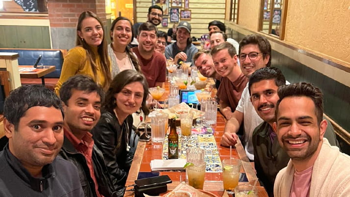 Hamilton Murrah, a student in the MBAi Program, with his cohort who come from all over the world.