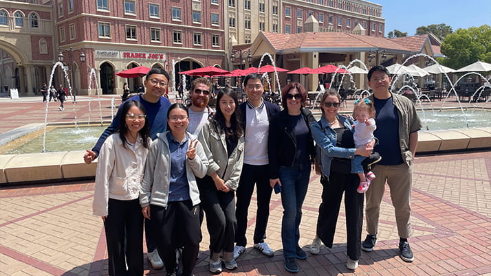 Regina Wittenberg-Moerman with USC students during her time teaching there.
