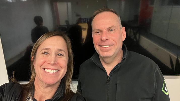 Dana Engel, an MBA student at Kellogg, with Gil Blander who leads a team of experts in biology, computer science, and nutrition and exercise physiology at InsideTracker.
