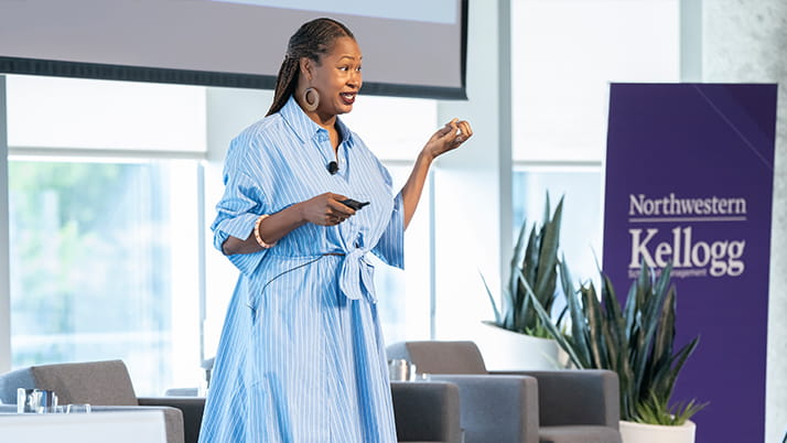 Alumni Entrepreneurship Keynote with Carmita Semaan, Founder and Chief Executive Officer, Surge Institute, during the 2024 Social Impact and Sustainability Days