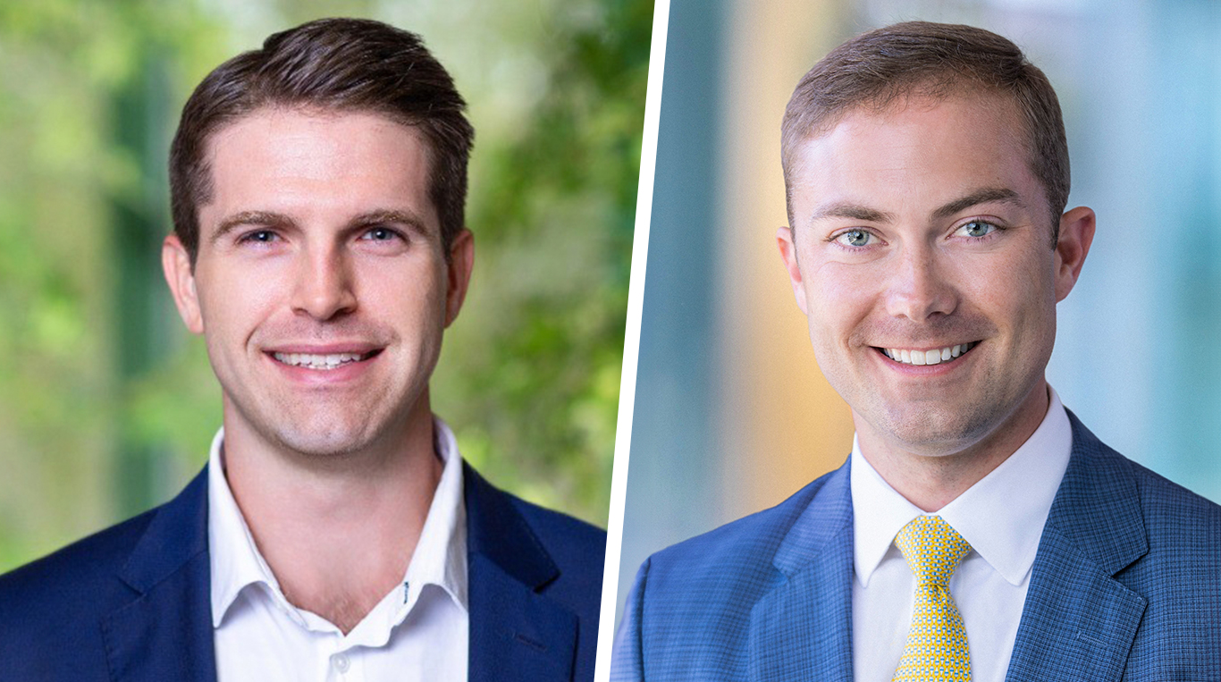 Alex Amato ’24 MBA (left) and James Griffin ’25 are private equity professionals and participants of the Advanced Private Equity Experience
