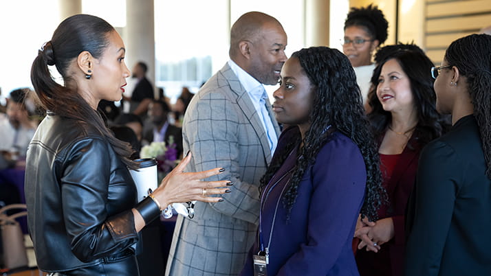 Angela Simpson - Senior Vice President Marketing at NARS Cosmetics (L) was a speaker at this year's BMAC